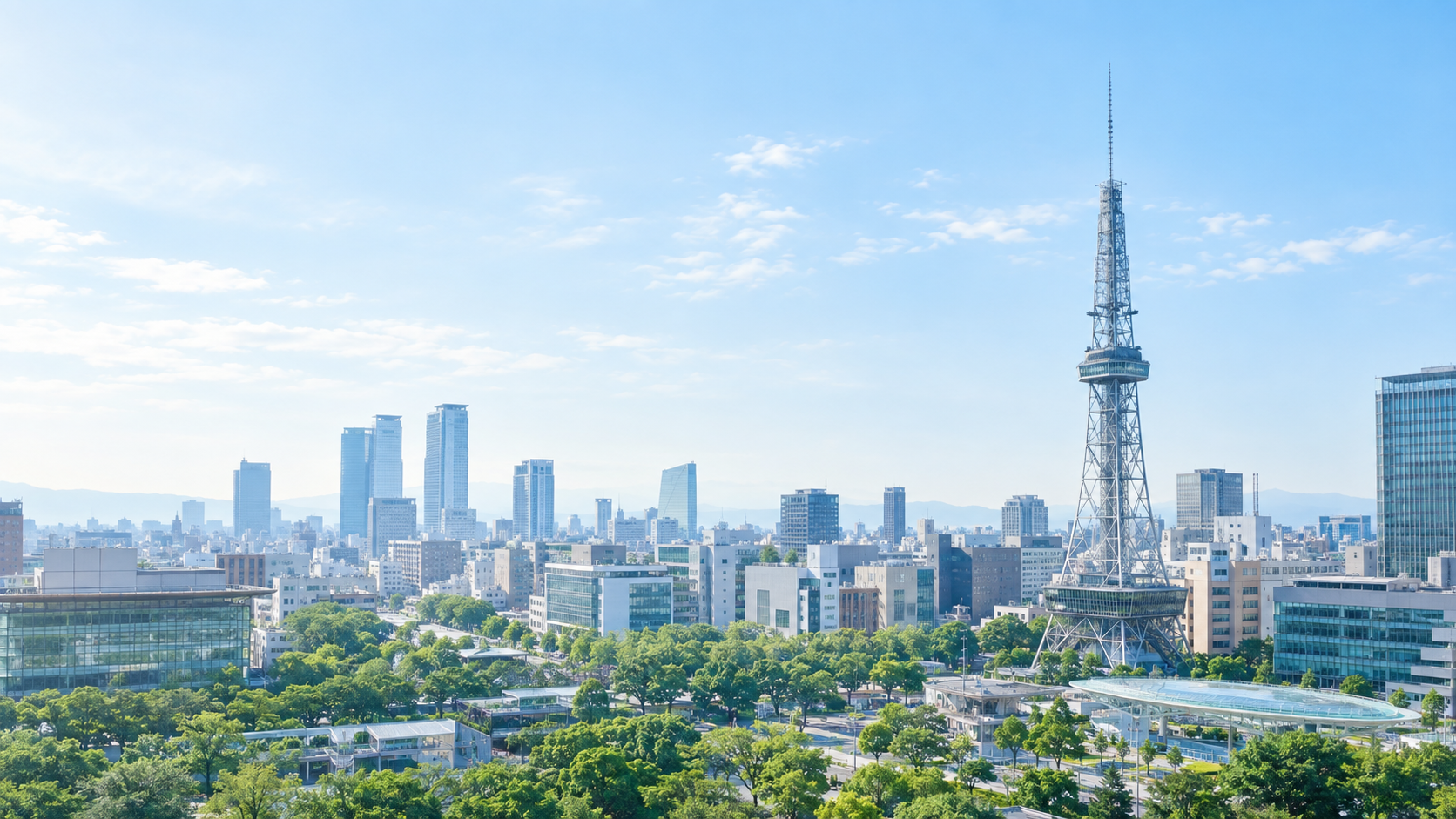 名古屋の街並みとテレビ塔を望む風景